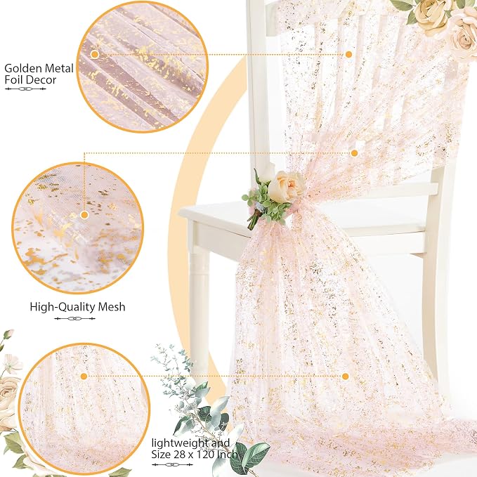 SiinvdaBZX Light Pink Sheer Tulle Table Runner 120 Inch/10 Ft Long | Gauze - Image 4