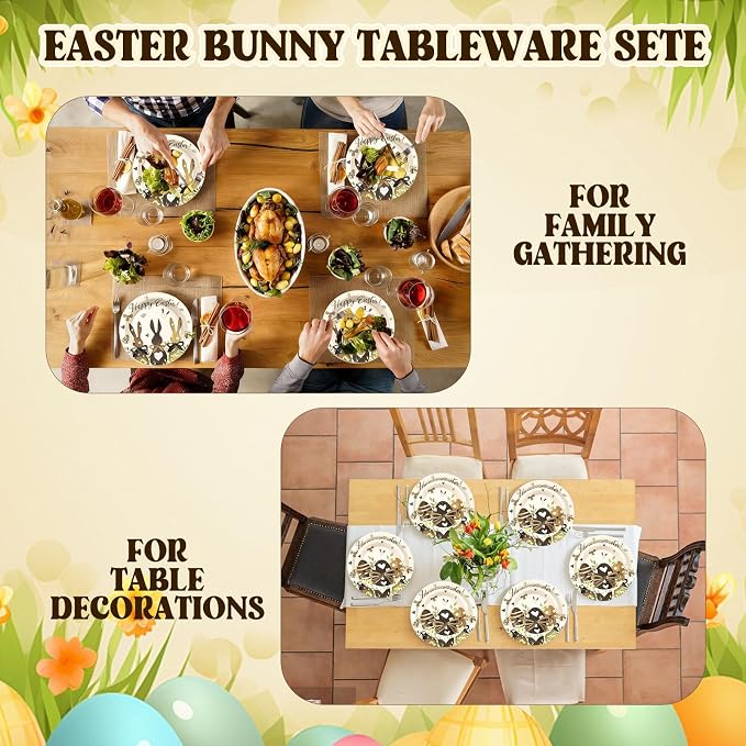 60 Pcs Happy Easter Plates and Napkins Party Supplie, Serves 20 | Easter Egg - Image 7