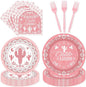 96 Pcs Pink Cielito Lindo Party Decorations, napkins and forks, Mexican fiesta by EoBeCy