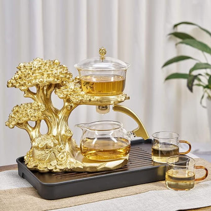 Zurucily Glass Teapot Set with Infuser Semi Automatic Tea Set Magic Teapot - Image 2