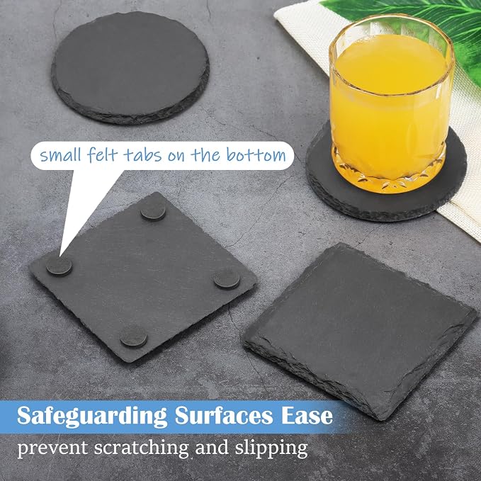 Black Nature Stone Coasters Set of 2 - Image 4