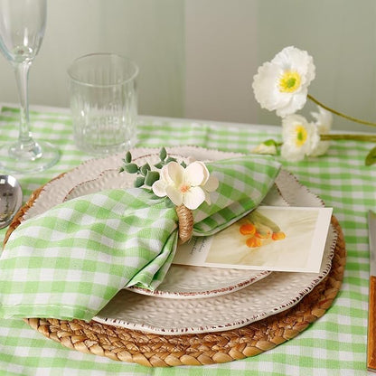 Handmade Floral Napkin Rings, Hydrangea & Eucalyptus Leaf Spring Decoration - Image 5