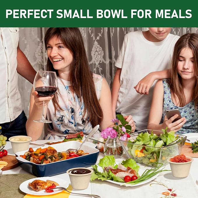 4 oz Small Disposable Bowls, 200 Pack Mini Paper Bowls | Eco-friendly - Image 2