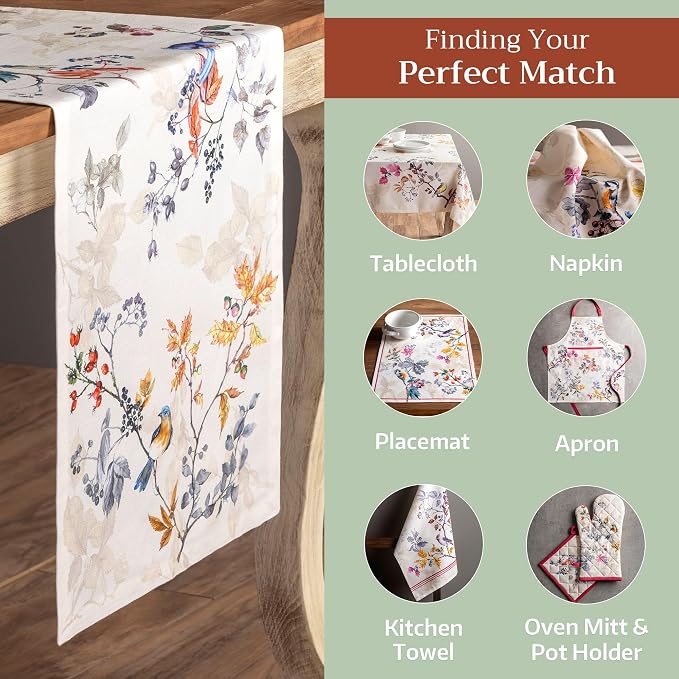 Maison d' Hermine Table Runner 100% Cotton 14.50" x 108" | Table Runners 108 - Image 5