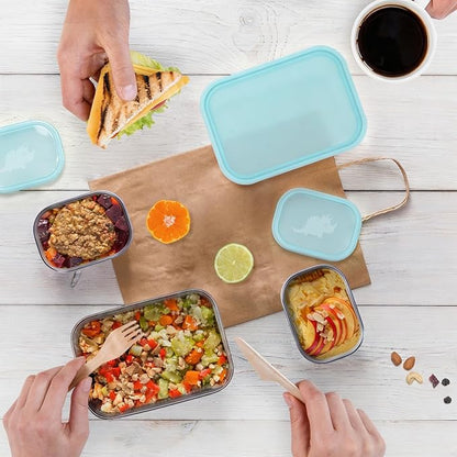3 CUP+1 CUP Stainless Steel Lunch Snack Containers Set | Leak Proof 304 - Image 6