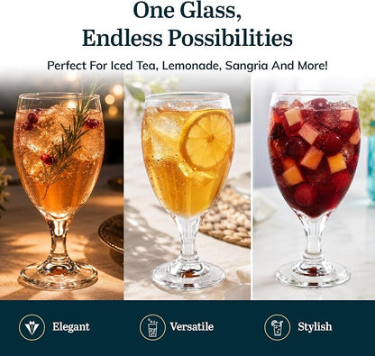 Libbey Classic Glass Goblets Set of 12, Stemmed Water & Tea Glasses | 16.25 oz - Image 7