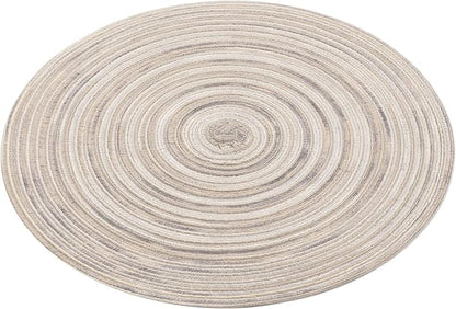 SHACOS Round Braided Placemats 15 inch Set of 6 Washable Kitchen Table Placemats - Image 3