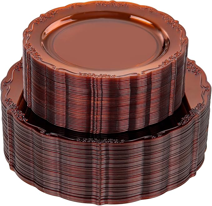 U-QE 100PCS Amber Plastic Plates by U-QE