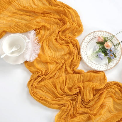 6 Pack Gold Cheesecloth Table Runner 35 x 120 Inch | Boho Gauze Cheese Cloth - Image 6