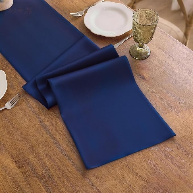 Navy Blue Table Runner, Waterproof Washable Runners 36 Inches Long | Reusable - Image 3