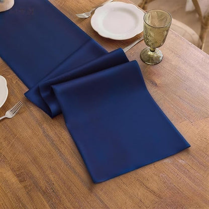 Navy Blue Table Runner, Waterproof Washable Runners 108 Inches Long | Reusable - Image 3