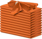 P Pothuiny 12 Pcs Burnt Orange Satin Napkins 17x17 in, Satin Cloth Napkins | by P+Pothuiny