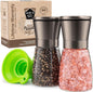 Home EC Original Gun Metal Bronze Salt and Pepper Grinder Set of 2 - Adjustable Ceramic Grinder - Glass Salt and Pepper Shakers With Funnel and Ebook - Spice Mill - Bronze Kitchen Accessories