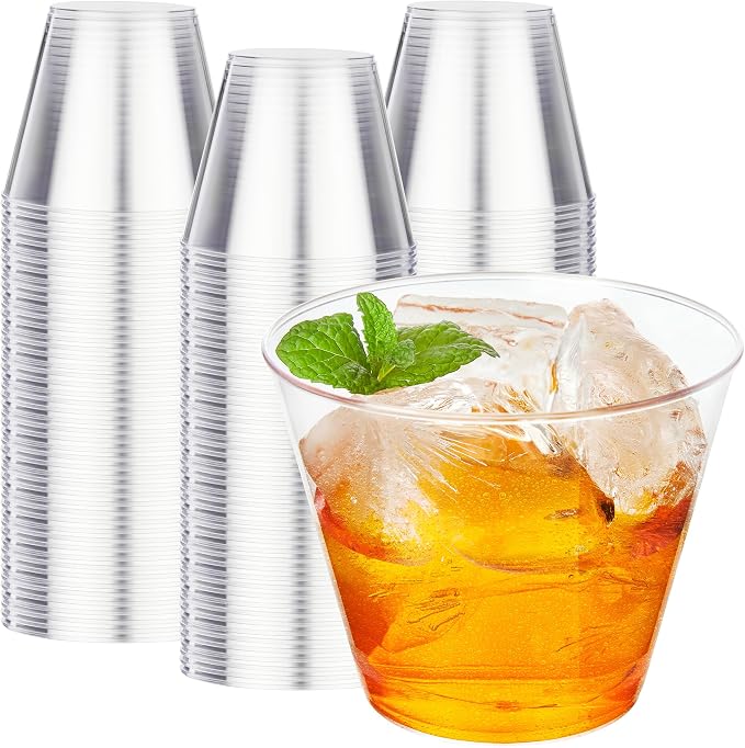 RACETOP 200 Pack 9 oz Clear Plastic Cups by RACETOP