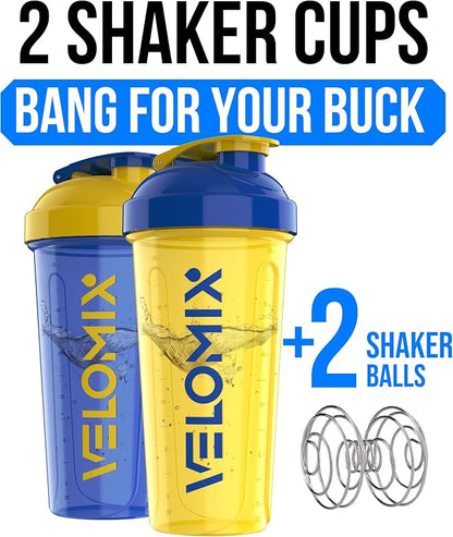 VELOMIX 2 Pack 28oz Protein Shaker Bottle - Image 2