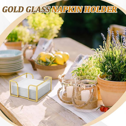 LemonRoad 2 Pcs Square Gold Napkin Holder - Image 5