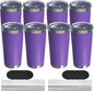 20oz Travel Coffee Tumbler 8 Pack, Lids and Straws, Stainless Steel | Double by UIRZOTN