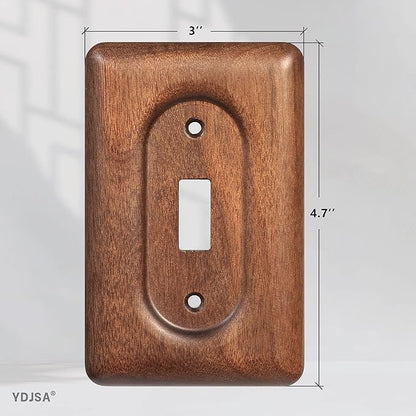 Solid Walnut Light Switch Cover Decorative Single Toggle Wall Plate for Rustic Contemporary Interiors