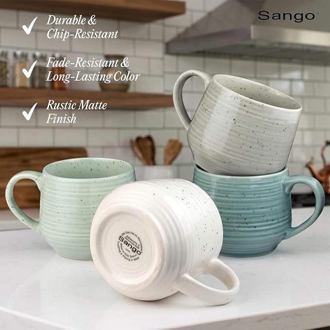 Sango Siterra Artist's Blend 17 oz. Stoneware Mug Set- Service - Image 8