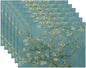 Almond Tree in Blossom Placemats Set of 6,Washable Heat Resistant 12×18 Inch Linen Table Mats Art Place Mats for Party Outdoor Dining Décor