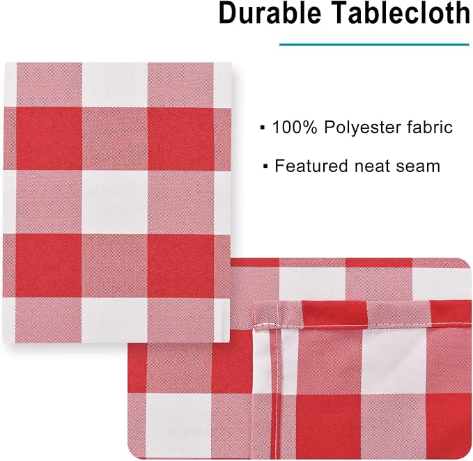 Checkered Tablecloth Rectangle, 30 x 60 Inch - Image 4