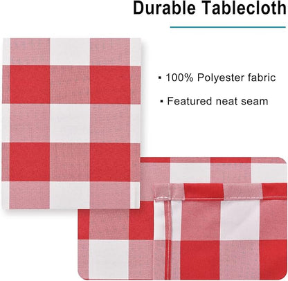 Red and White Checkered Tablecloth Square - Image 4