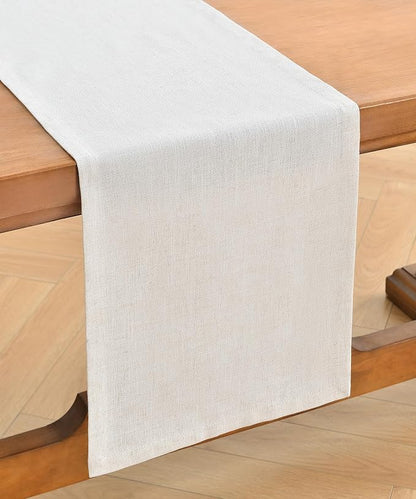 Wracra Linen Table Runner, Burlap Cream Table Runners 60 Inches Long | Rich - Image 7
