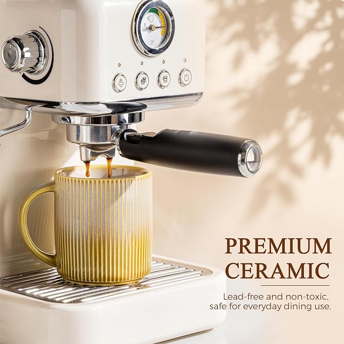 theterra Ceramic Coffee Mugs Set of 6, 14.2 oz Coffee Cups - Image 5