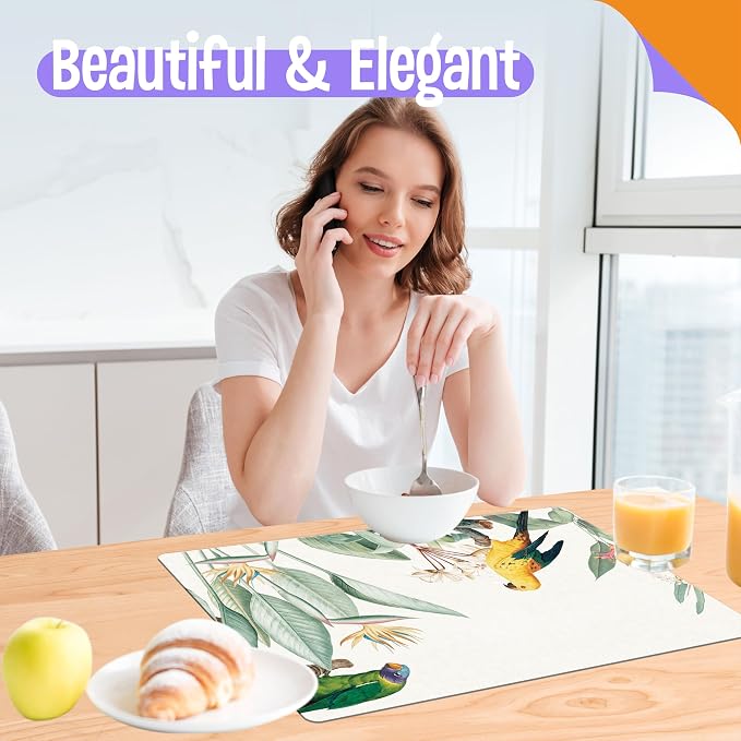 6 Pack Elegant Placemats, Non-Slip Washable, Reusable Placemat - Image 6