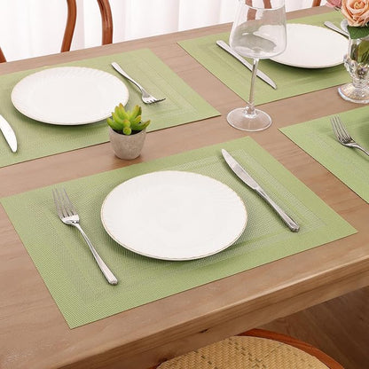 SHACOS Woven Vinyl Placemats Set of 6 Wipe Clean Place Mats - Image 8