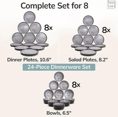 24 Piece Stoneware Dinnerware Set - Image 6