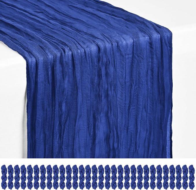 Showgeous 30 Pack Royal Blue Cheesecloth Table Runner, 17 x 108 Inches | Boho by Showgeous