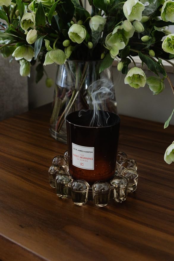 Home Collection Original Amber Glass Small Bubble Candle Dish | Votive and - Image 9