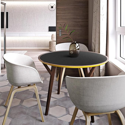 CENNBIE 30/24/20/18 Inches Round Table Mat - Cork Leather Placemats - Suitable as Side Dining Coffee Table Cover (Black)