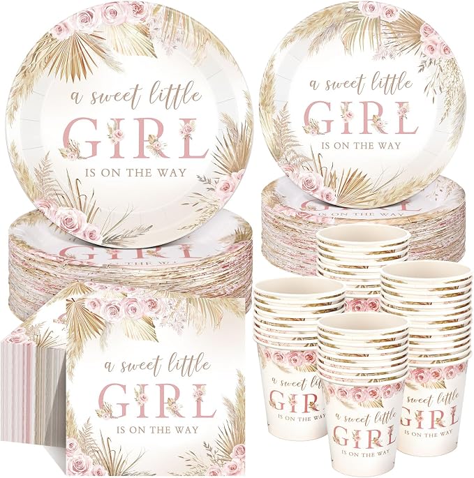 Funnymoom 250 Pcs Boho Baby Shower Decorations by Funnymoom