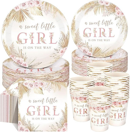 Funnymoom 250 Pcs Boho Baby Shower Decorations by Funnymoom