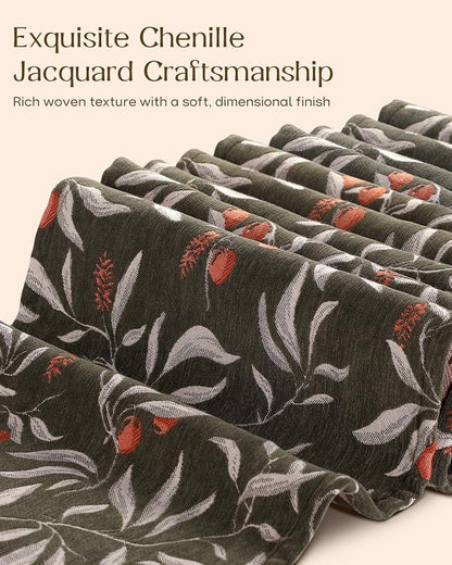 13"x 72" Jacquard Woven Chenille Table Runner, Soft and Dense, Slip-resistant - Image 3