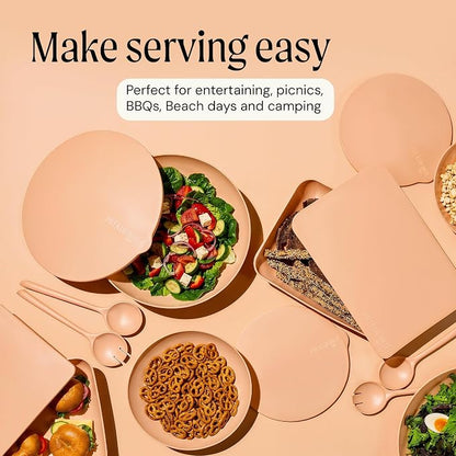 Salad Servers - Spoon and Fork Serving Set, Certified Recycled Food-Safe Plastic - Image 6