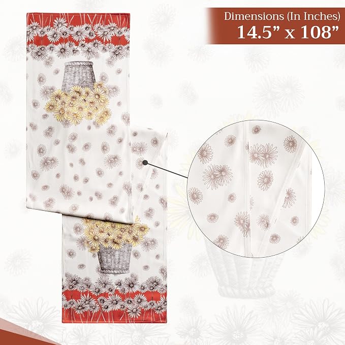 Maison d' Hermine Table Runner 100% Cotton 14.50" x 108" | Table Runners 108 - Image 6