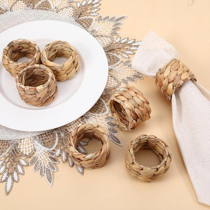 30 Pcs Woven Napkin Rings Set, Rustic Napkin Ring Holders - Image 5