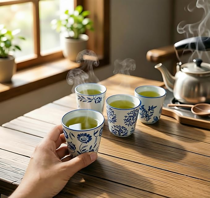 6 oz Chinese tea cups, Ceramic Coffee Cup, No Handle Teacup Matcha Mug - Image 8