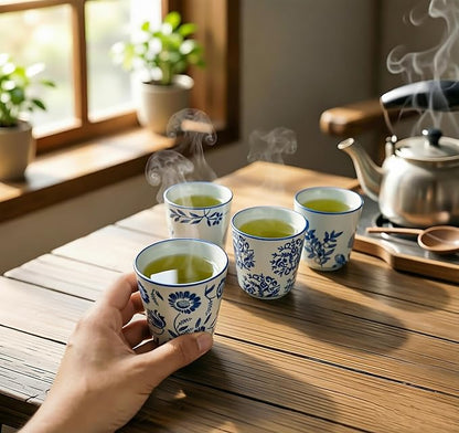 6 oz Chinese tea cups, Ceramic Coffee Cup, No Handle Teacup Matcha Mug - Image 8