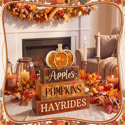 Moucuny 4 Pcs Fall Pumpkin Decor Fall Decorations - Image 4