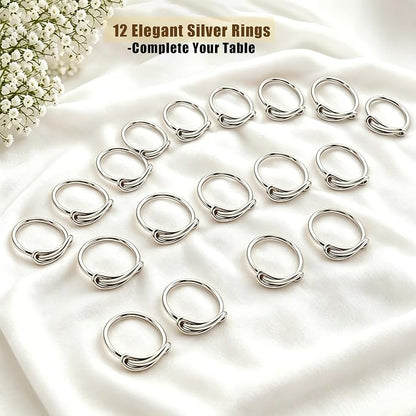 12Pcs Silver Infinity Knot Napkin Rings, Metal Decorative Table Napkin Holders - Image 3