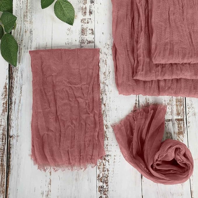 Efavormart 5 Pack 24"x19" Mauve Matte Gauze Cheesecloth Napkins, Vintage Cotton - Image 7