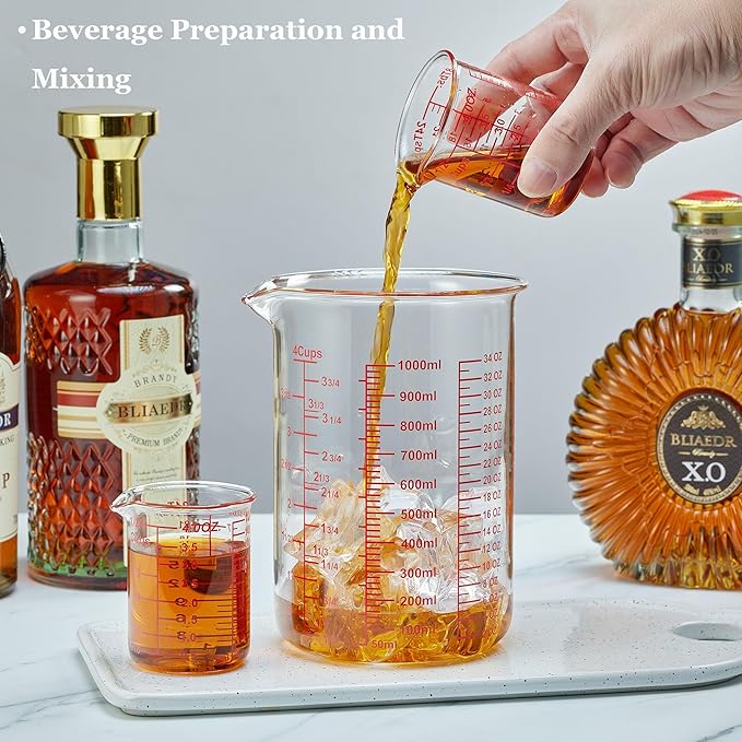 120 ML/4OZ High Borosilicate Glass Measuring Cup-V-Shaped Spout, Glass - Image 7