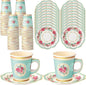 Tioncy 100 Pcs Tea Party Decorations Include 50 Pieces 9 oz Paper Tea Cups by Tioncy