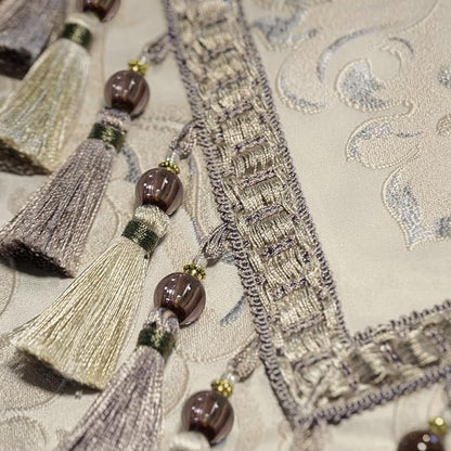 Loom and Mill Luxury Jacquard Table Runner 90 Inches Long, Light Apricot | - Image 5
