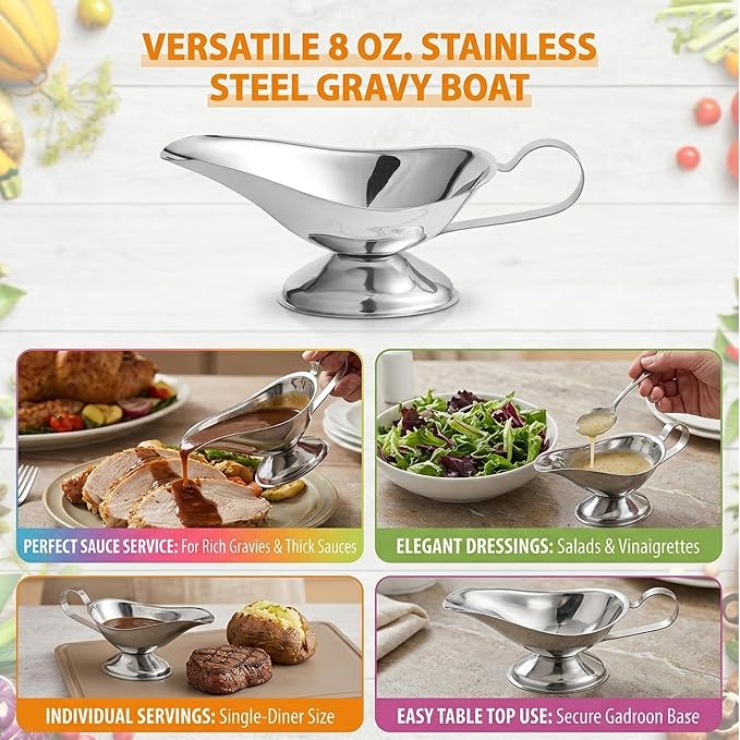 Stainless Steel Gravy Boat – Elegant Sauce Server - Image 5
