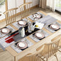 Emvency Table Runner and Placemats Set of 6, Abstract Modern Painting | Red Art by Emvency